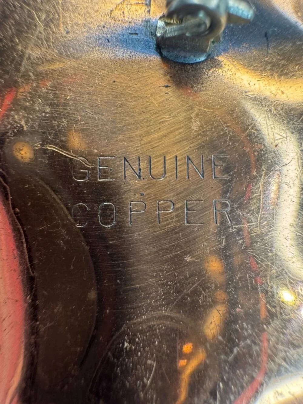 Genuine Copper Abstract Leaf Brooch Mid Century Modern Studio Craft Pin